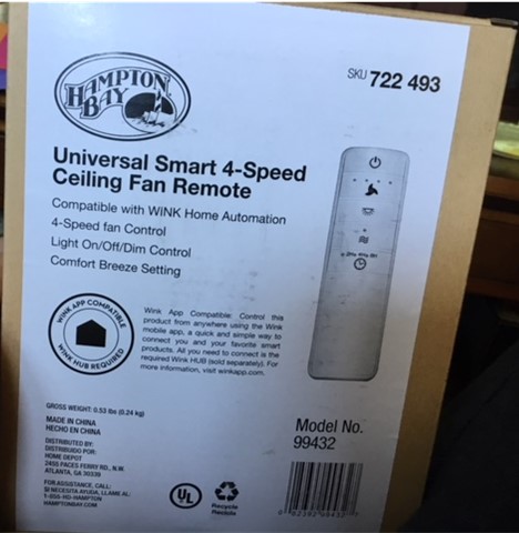 Hampton Bay Zigbee Smart Ceiling Fan, How To Set Up Hampton Bay Ceiling Fan Remote